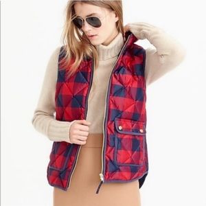 J Crew Excursion Tartan Plaid Puffer Vest